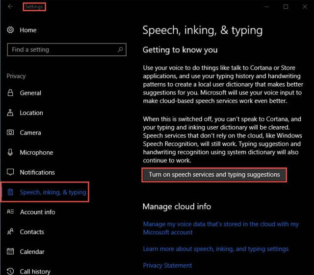 cortana-privacy-setting