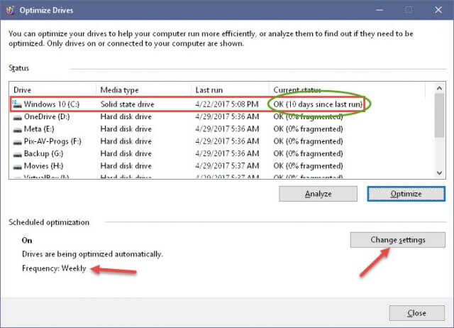 defragment your windows 10 pc