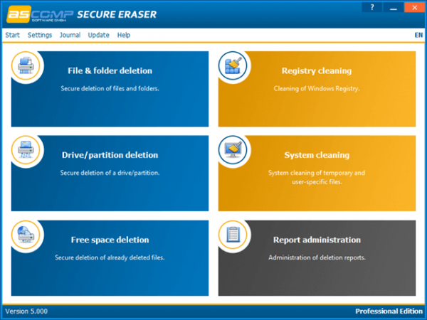 ASCOMP Secure Eraser Professional 6.002 free downloads