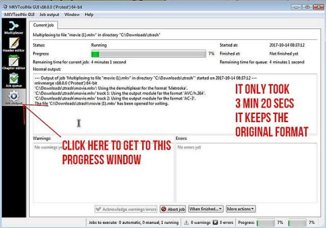 mkvtoolnix-progress-window