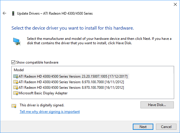 ati radeon hd 4250 driver windows 10 2017