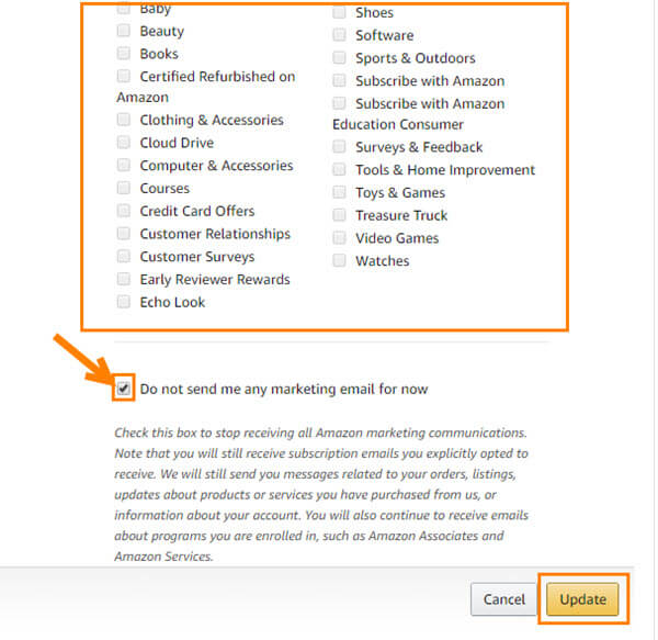 how to change preferences on amazon forcep