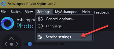 photo-optimizer-service-settings-menu