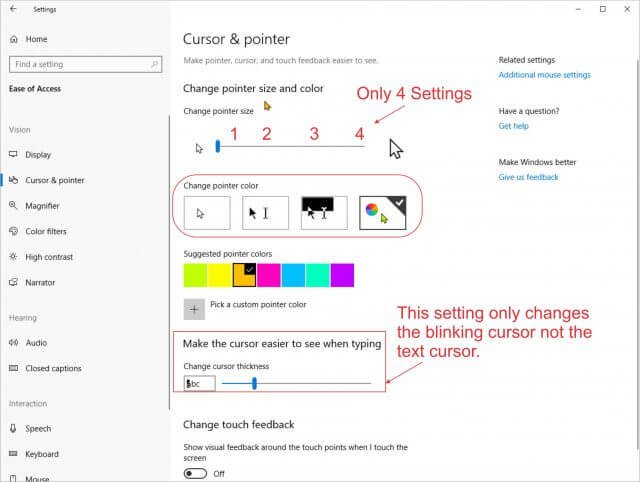 making the pointer larger in ink2go