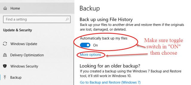 turning-on-file-history-and-selecting-options