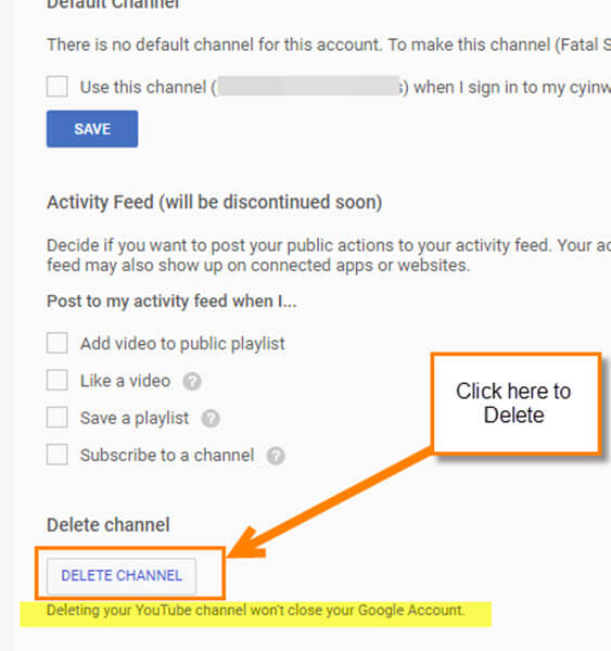 how to delete youtube account from tv