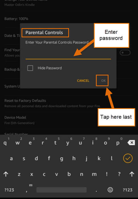 how to reset amazon fire tablet forgot password