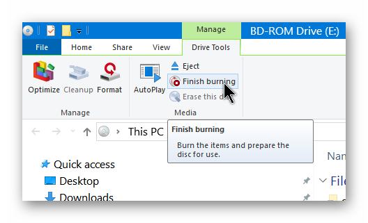 windows 10-drive-tools-finish-burning