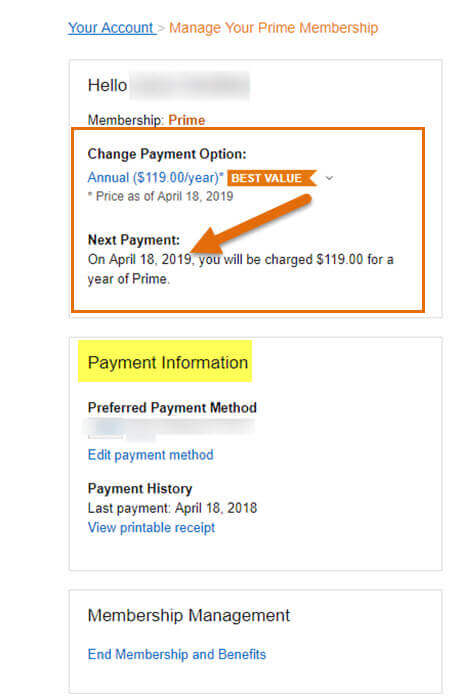 how to check amazon prime subscription validity