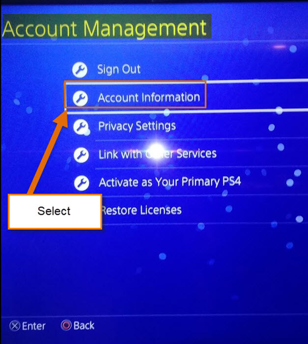 ps4 account settings