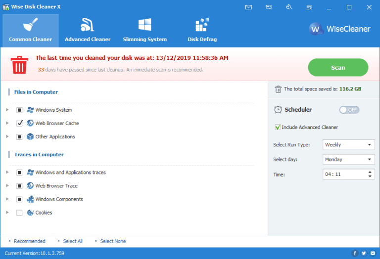 download the last version for windows Wise Disk Cleaner 11.0.5.819
