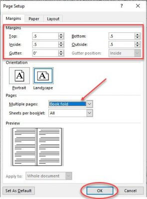 print a booklet in word 2010