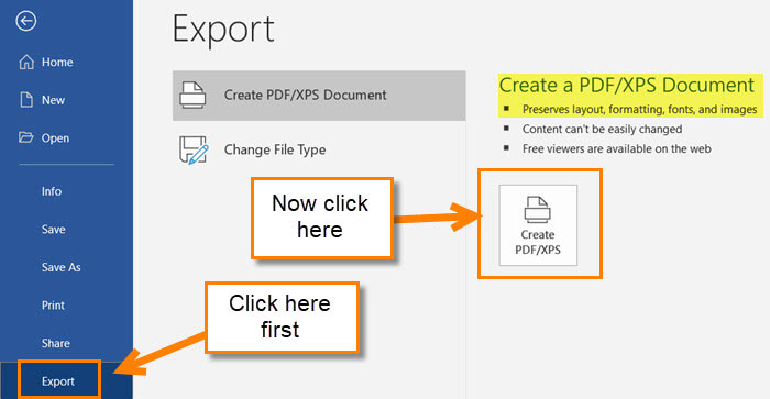 export word 2016 table of contents to pdf