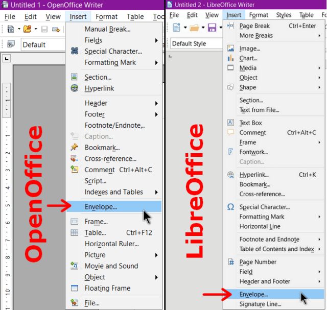 How To Print Envelopes In OpenOffice, LibreOffice Daves Computer Tips