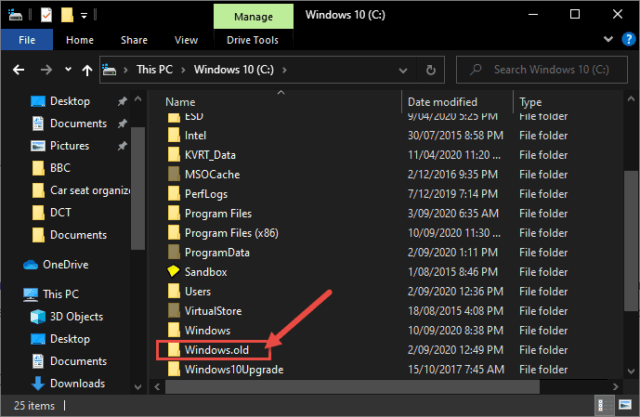 Windows.old Folder