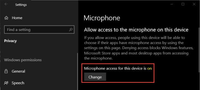 Settings Microphone Access On