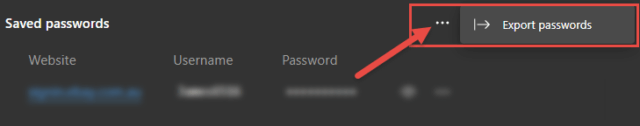 Edge Export Passwords