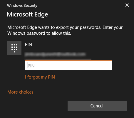 Edge Security Input Password