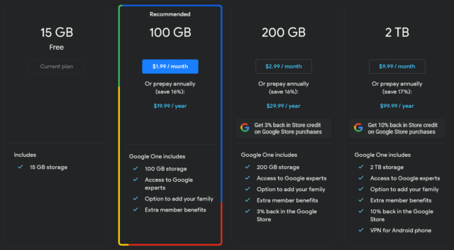 google-storage-plans