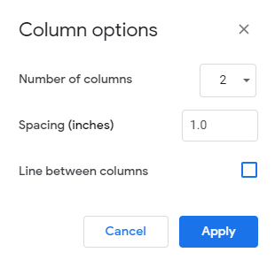 column-options