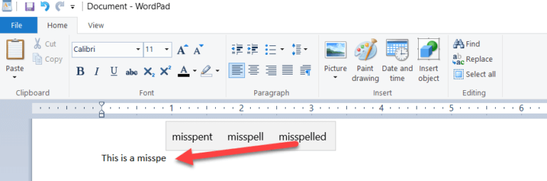 how to enable spell check in wordpad