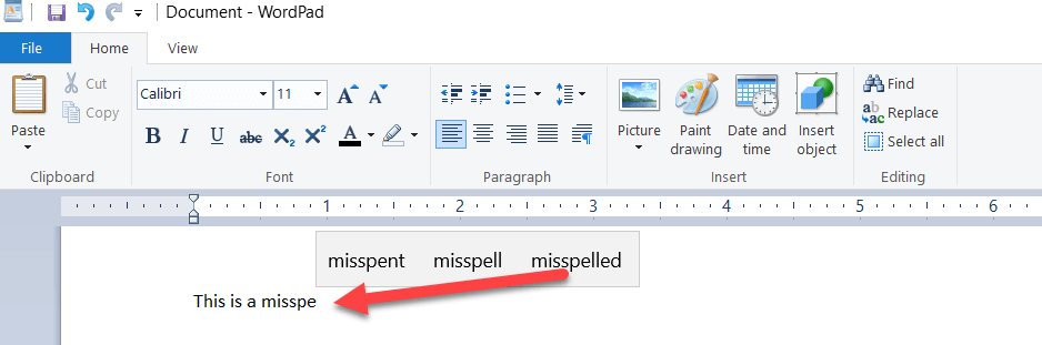 spell check on wordpad