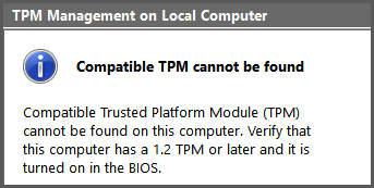 TPM Not Found Message
