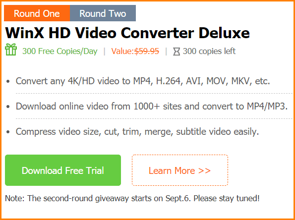 WinX HD Video Converter Giveaway
