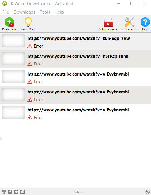 4k video downloader error cant download youtube site www.reddit.com