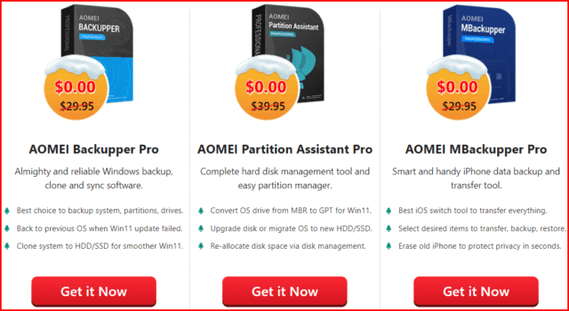 Aomei Giveaway Products