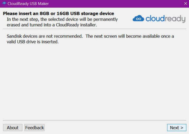 cloudready-usb-maker-sandisk-not-recommended