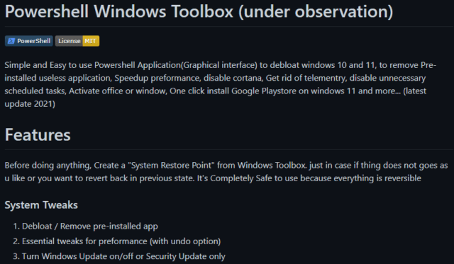 Windows Toolbox On GitHub