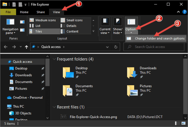 File Explorer Change View