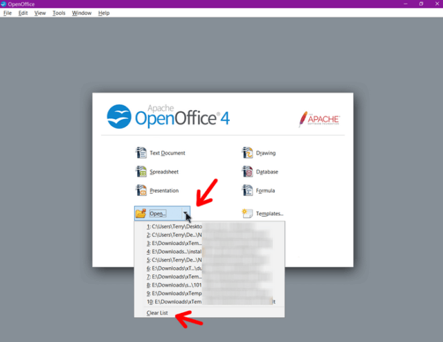 openoffice-clear-recent-documents-list