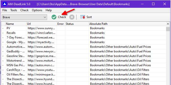 broken links excel