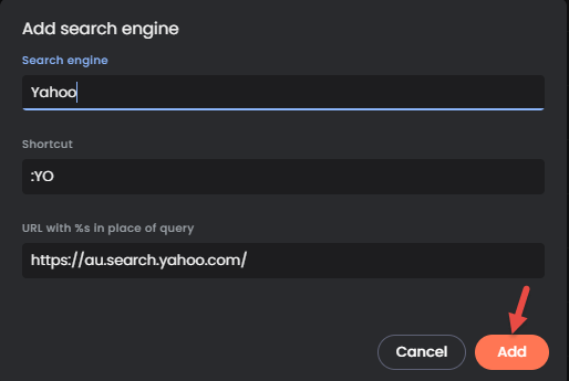Brave Add Search Engine