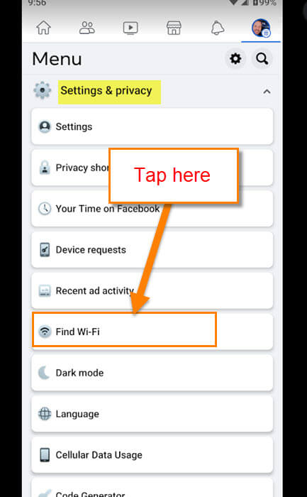 facebook-find-wi-fi-option