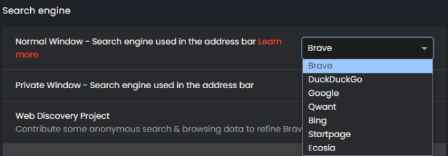 Brave Set Default Search Engine