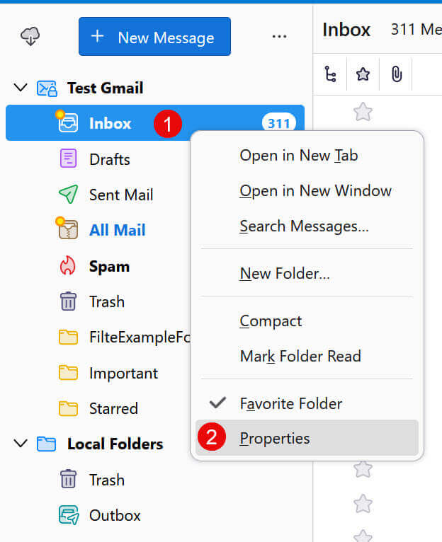 mailbird folders not showing on computer