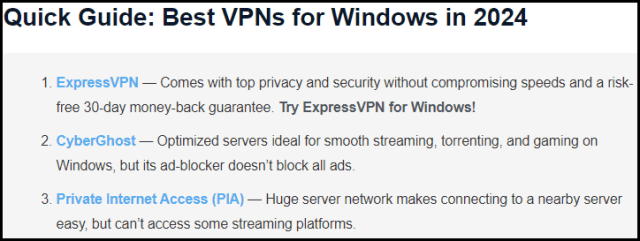 Wizecase VPN recommendations