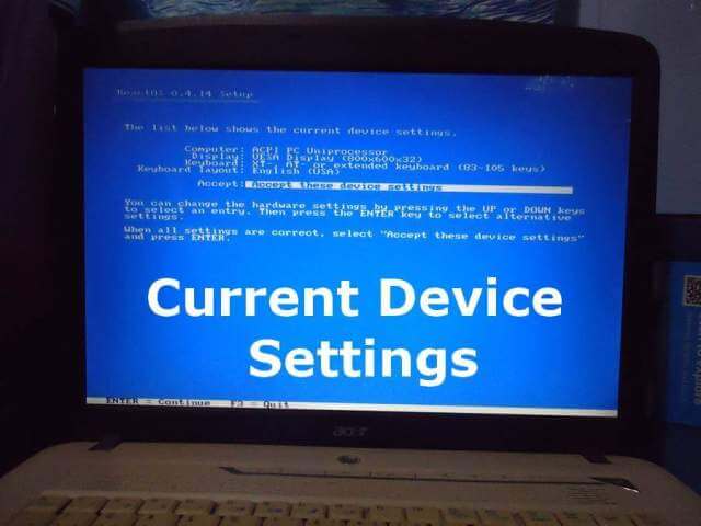 reactos-current-device-settings