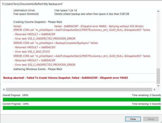 macrium-reflect-run-error-backup-aborted-failed-to-create-volume-snapshot-0x8004230f-idispatch-8463