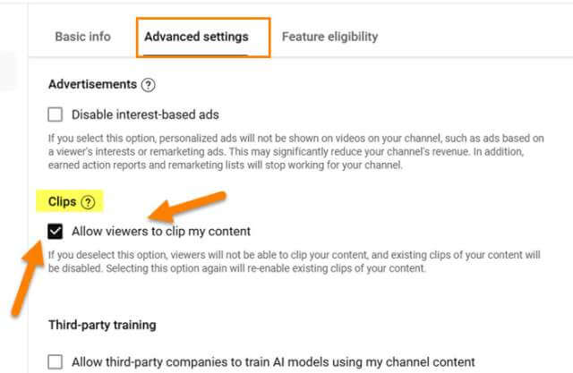 youtube-studio-clips-settings