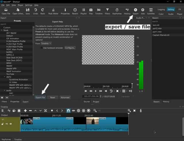 shotcut-export-save-video-file
