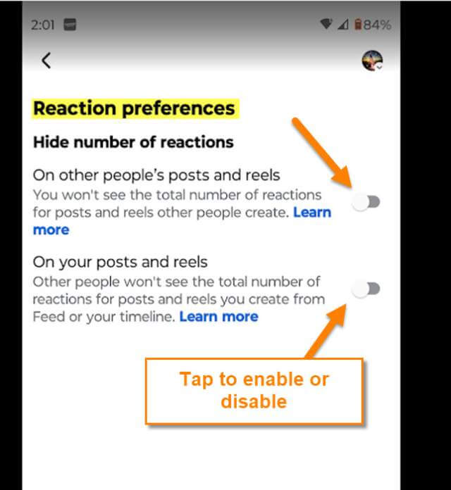 facebook-app-reaction-preferences-screen