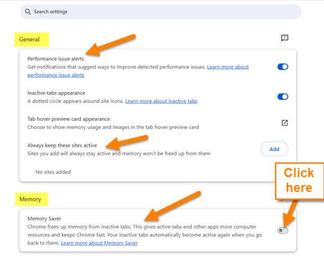google-chrome-performance-setting-screen