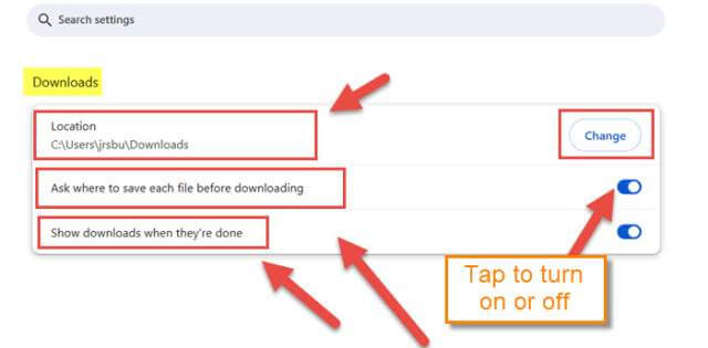 google-chrome-downloads-settings-screen