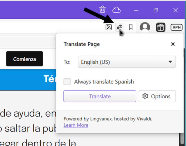 vivaldi-translate-english-to-spanish