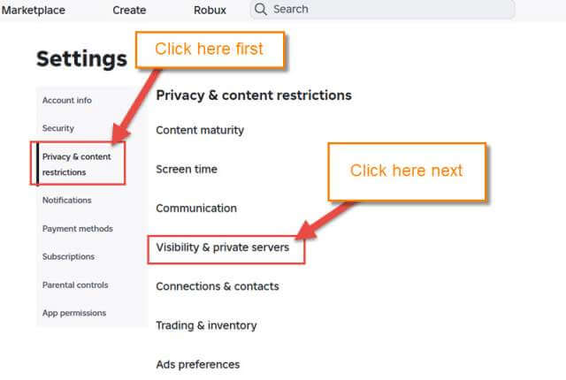 roblox-visibility-option