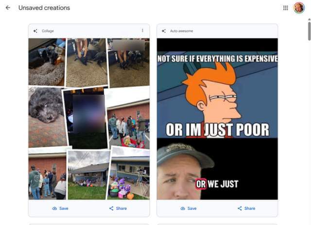 google-photos-unsaved-creation-screen